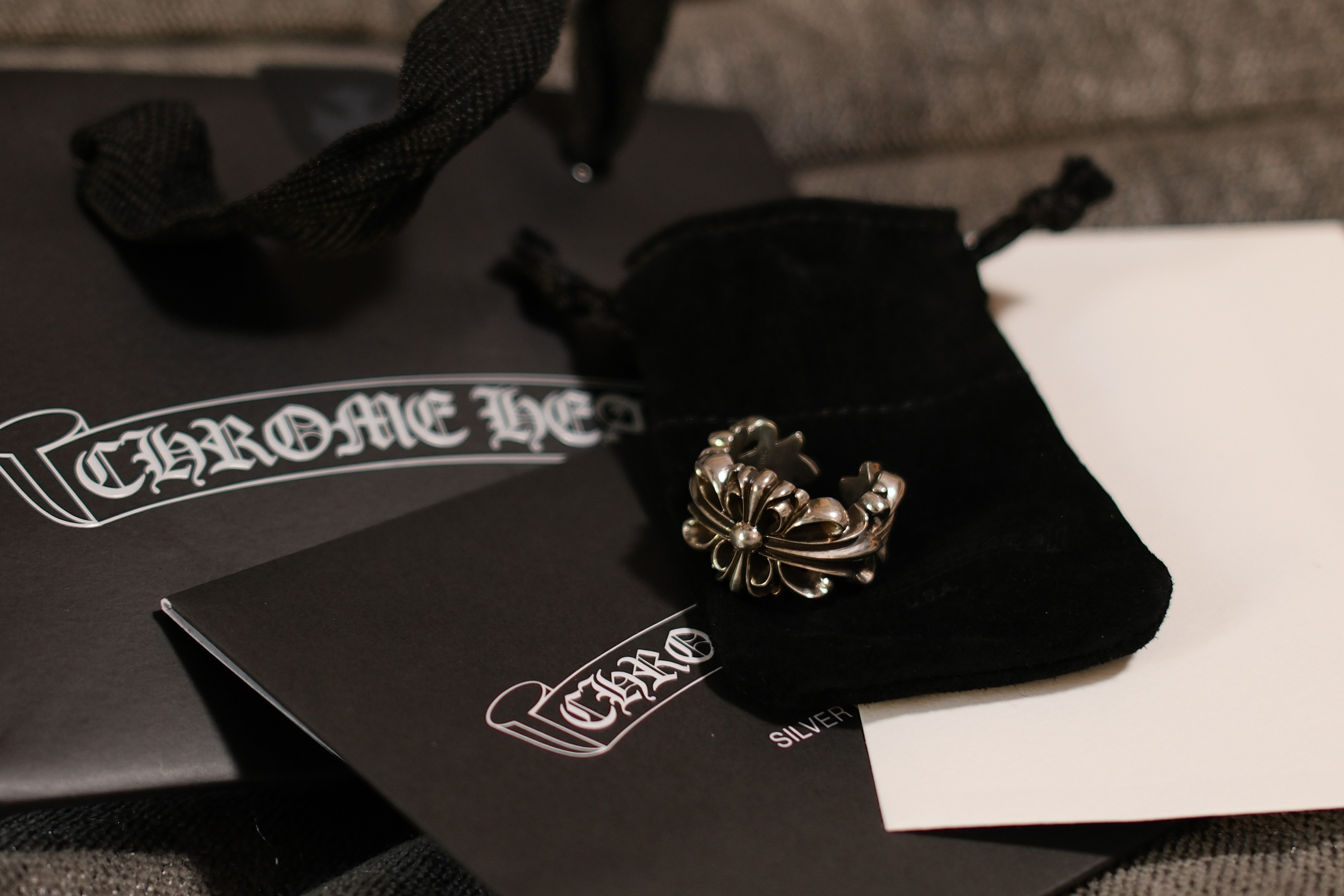 Chrome Hearts Double Floral Cross Ring "Silver"