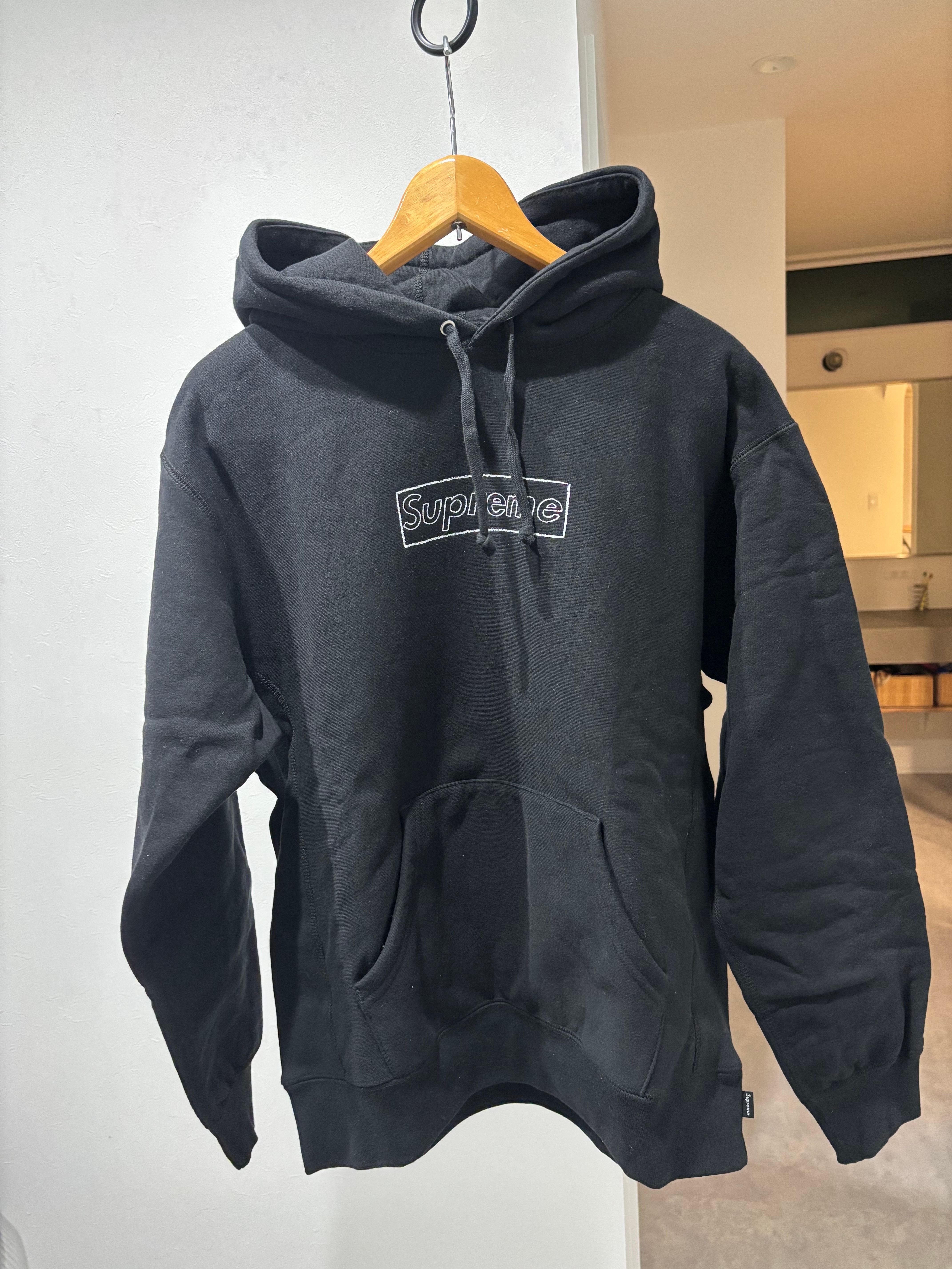 Supreme KAWS Chalk Logo Hooded Sweatshirt "Black"(2021)