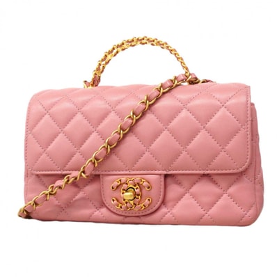 ★SALE【6db1644】シャネル ハンドバッグ マトラッセ チェーンショルダー ラムスキン ピンク ゴールド金具 2wayバッグ【中古】レディース