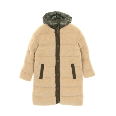 モンクレール MONCLER CHARAMILLON フェイクファー ダウンジャケット 衣料品 アウター ポリエステル レディース ベージュ系 【中古】