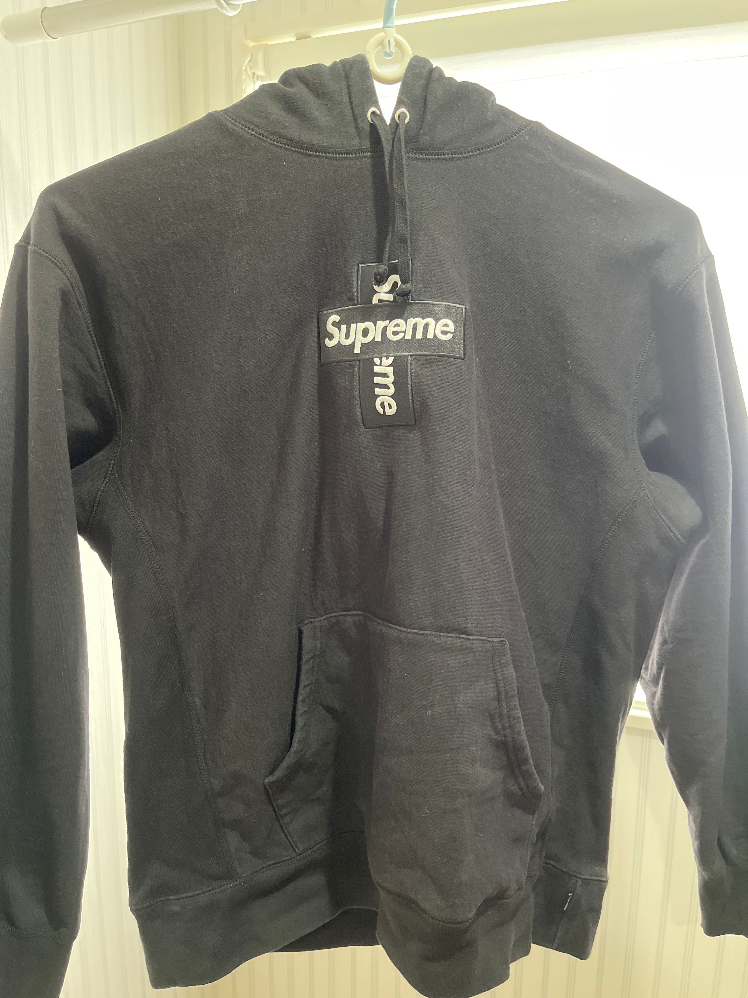 Supreme Cross Box Logo Hooded Sweatshirt "Black"