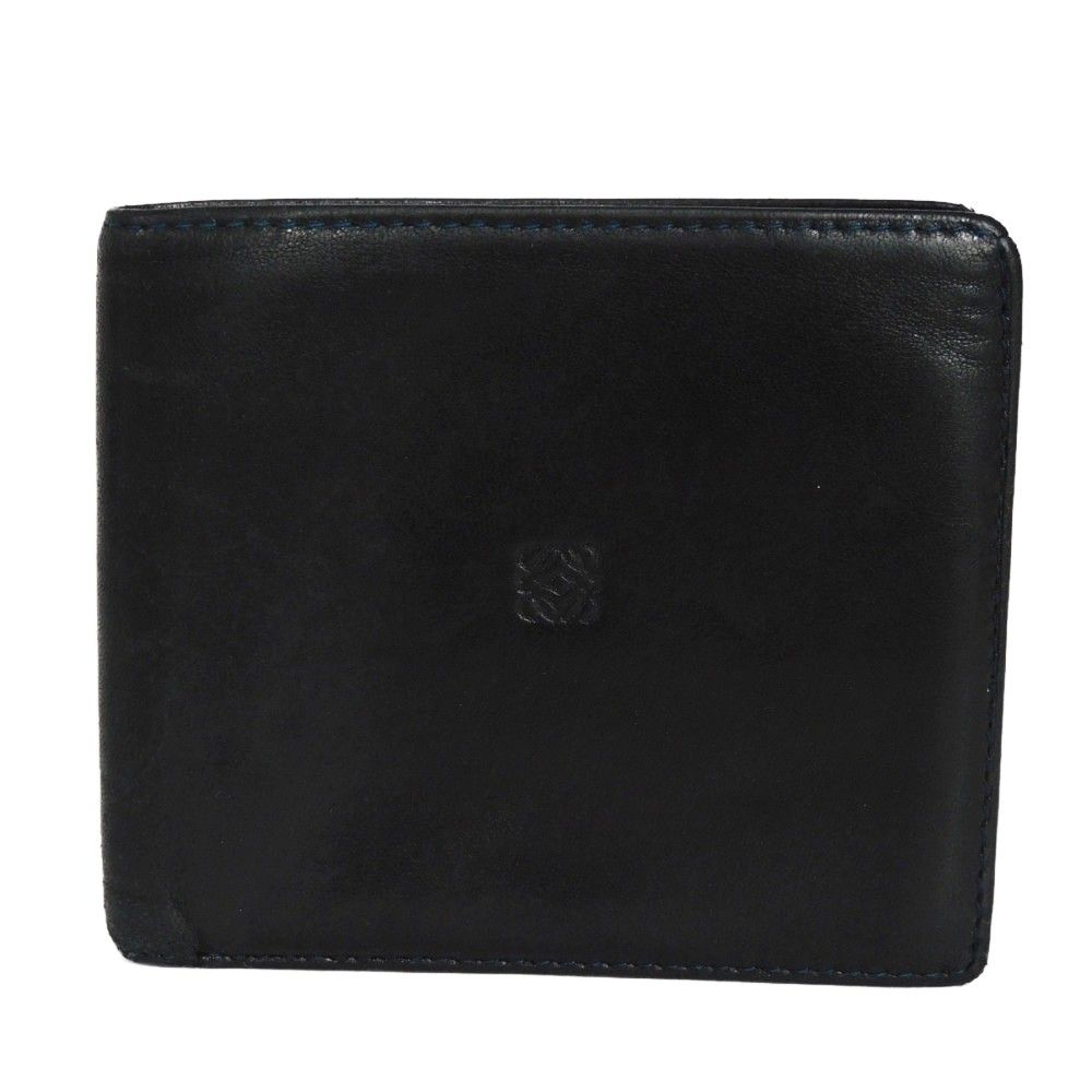 ロエベ コンパクト ウォレット アナグラム スムースレザー 二つ折り財布