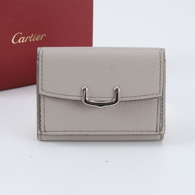 ■極美品 カルティエC ドゥ カルティエ 三つ折り 財布 レザー