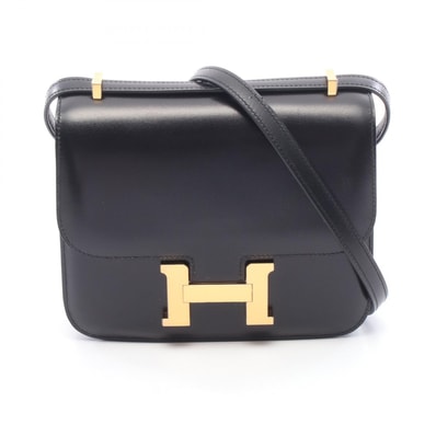エルメス HERMES コンスタンス3 ミニ ショルダーバッグ バッグ カーフ(牛革) ボックスカーフ U刻印(2022年製造) レディース ブラック系 【中古】