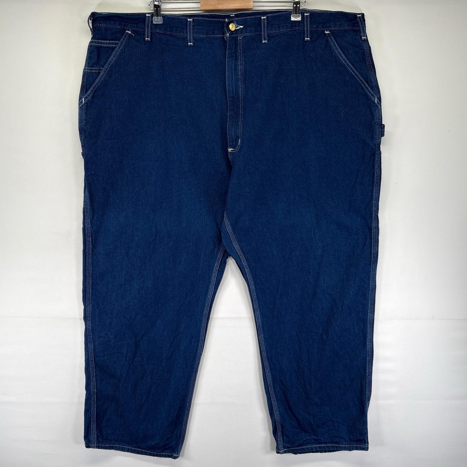 古着 カーハート Carhartt デニム パンツ ペインター ハンマーループ ワンポイントロゴ 大きいサイズ W50 L30  ブルー系 メンズ