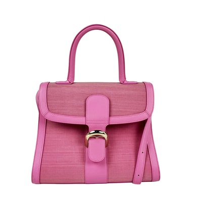 デルヴォー DELVAUX ハンドバッグ ショルダーバッグ ブリヨンMM レザー/合成繊維 ピンク レディース【中古】 z11306