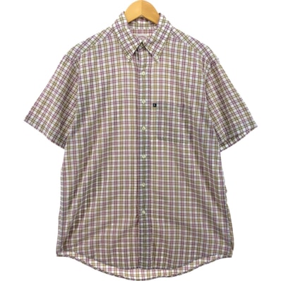 古着 ブルックスブラザーズ Brooks Brothers 346 半袖 ボタンダウン チェックシャツ メンズM相当/eaa560426