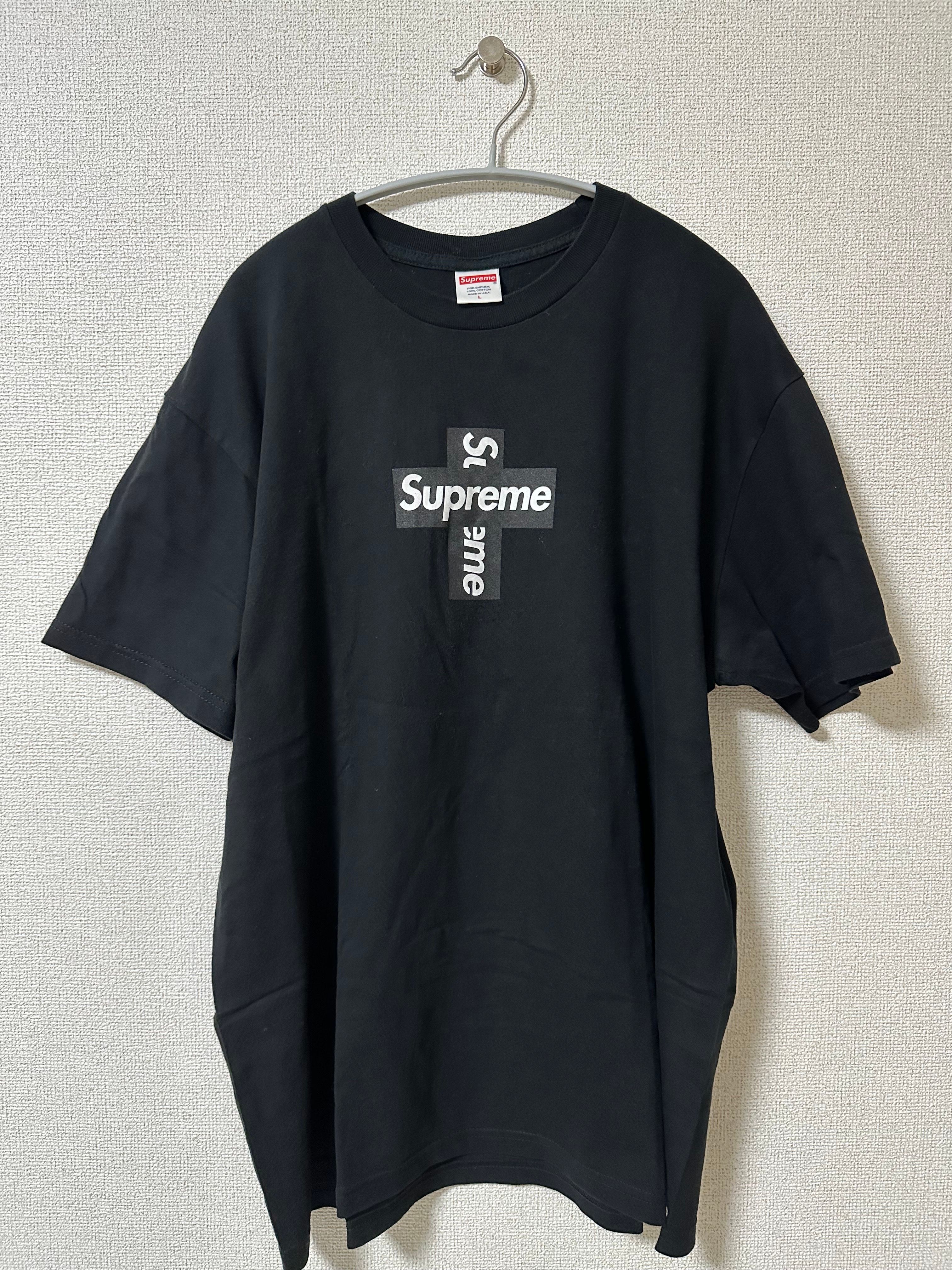 シュプリーム クロス ボックス ロゴ Tシャツ "ブラック"