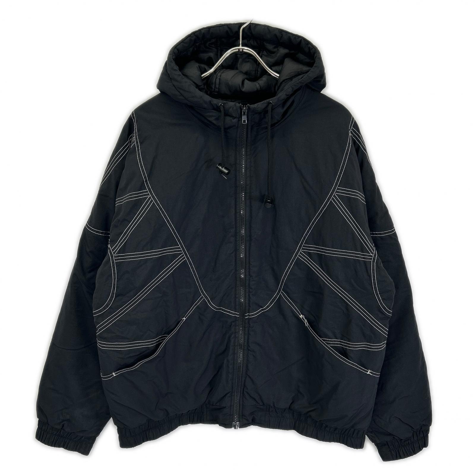 シュプリーム 18AW ブラック Zig Zag パフィージャケット L