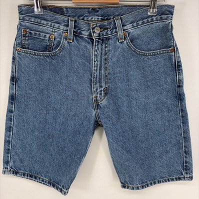 古着 リーバイス Levi's パンツ ストレート デニム ジーパン ジッパーフライ ショーツ ハーフパンツ ジーンズ w32 ブルー系 メンズ