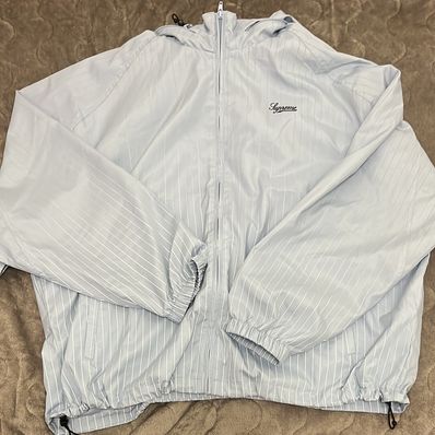 Supreme Reflective Pinstripe Track Jacket "Light Blue"
