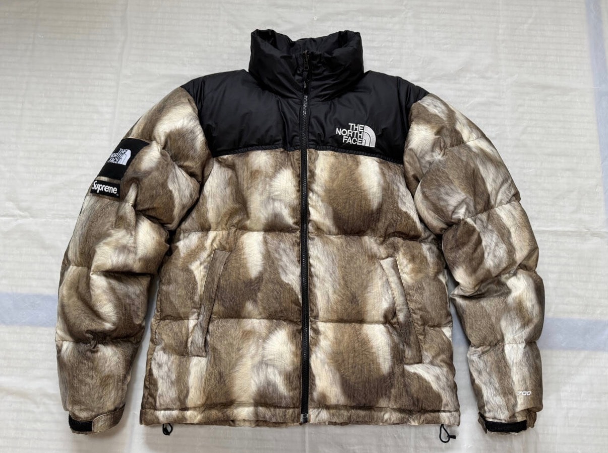 Supreme x The North Face Fur Print Nuptse Jacket "Brown"