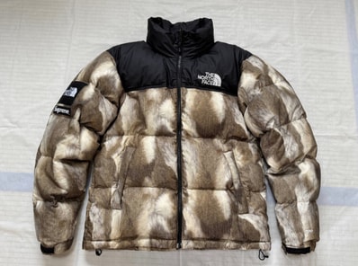 Supreme x The North Face Fur Print Nuptse Jacket "Brown"