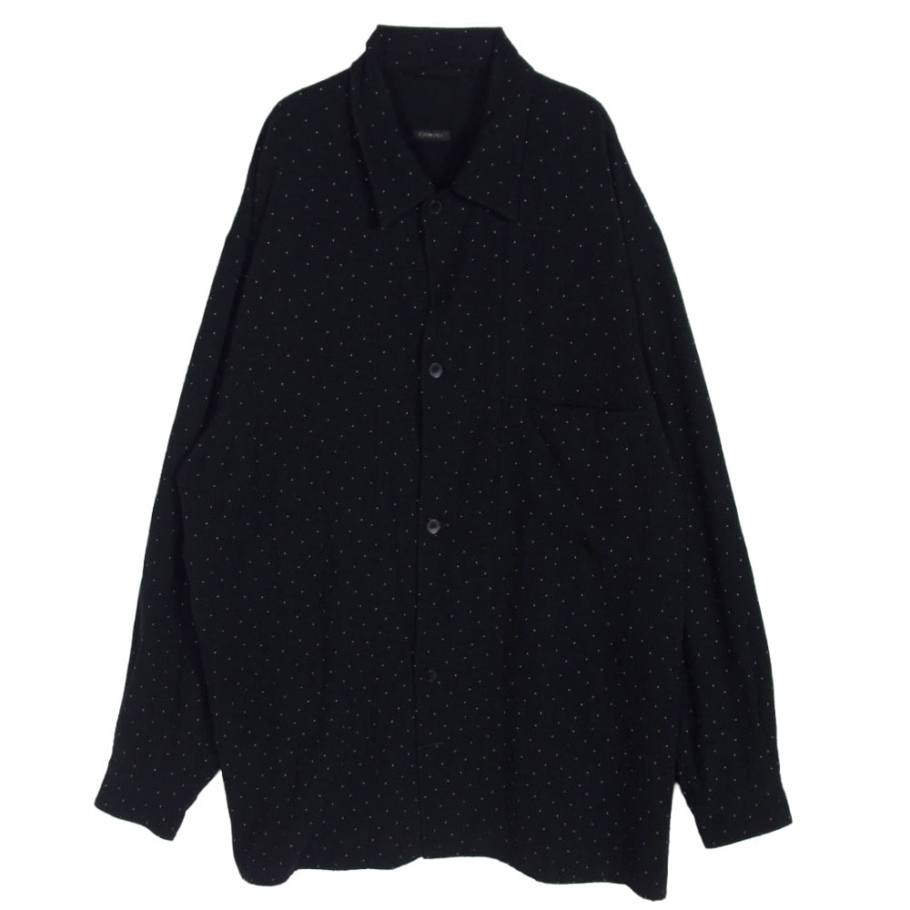 COMOLI コモリ 長袖シャツ 24SS Z01-01029 シルクノイル ドット シャツジャケット ブラック系 3【中古】