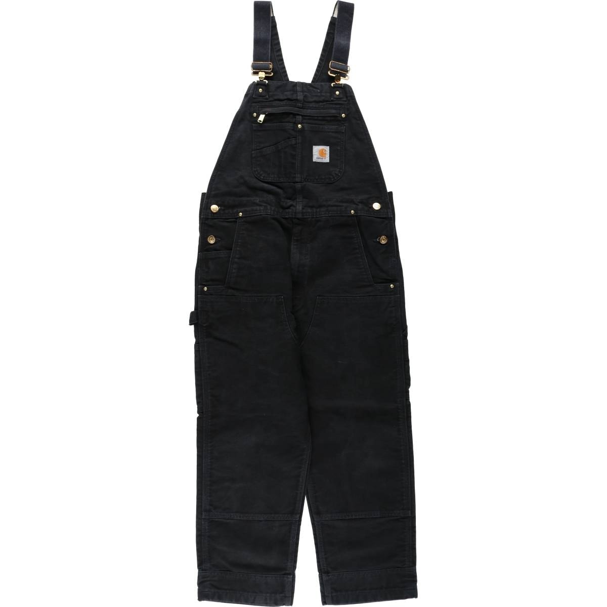 古着 カーハート Carhartt RELAXED FIT ダブルニー ブラック ダック オーバーオール メンズw36相当/eaa633595