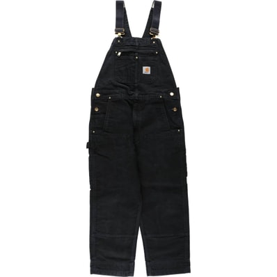古着 カーハート Carhartt RELAXED FIT ダブルニー ブラック ダック オーバーオール メンズw36相当/eaa633595
