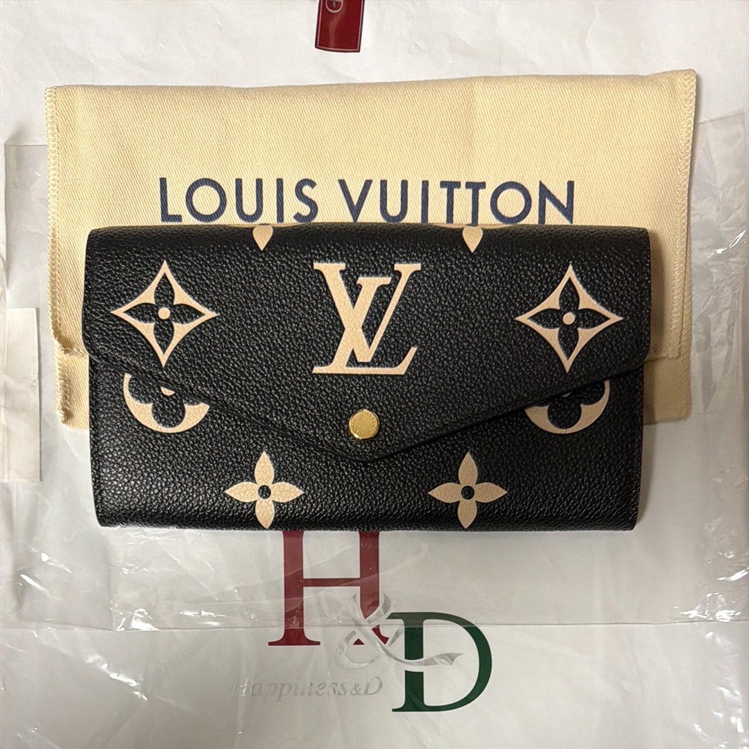 Louis Vuitton Sarah Wallet Bi-color Monogram Empreinte "Noir/Beige"