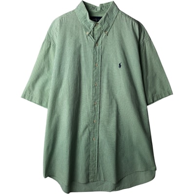古着 ラルフローレン Ralph Lauren BLAKE 半袖 ボタンダウン チェックシャツ メンズL相当/eaa637739