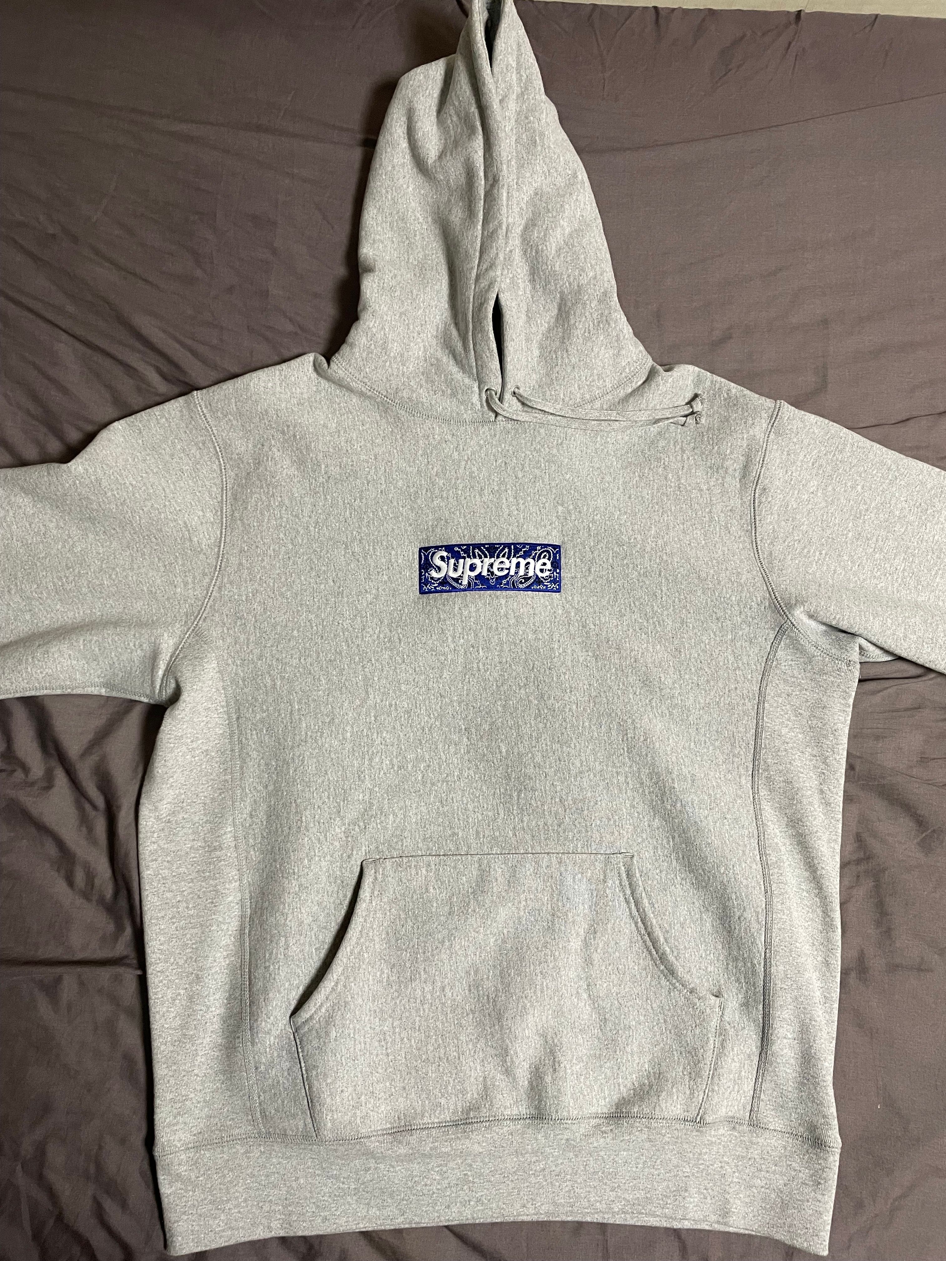 Supreme Bandana Box Logo Hooded Sweatshirt "Grey"