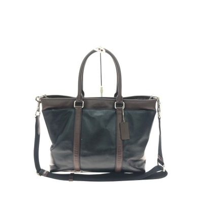 COACH コーチ ユニセックス 2WAY ショルダートート レザー メトロポリタン F54758 ブラック×ブラウン
