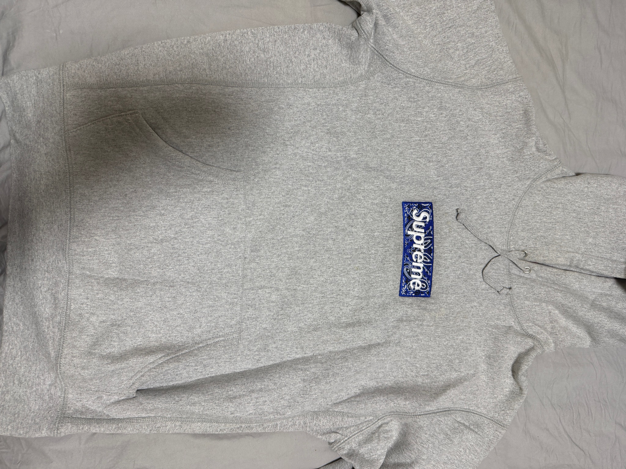 Supreme Bandana Box Logo Hooded Sweatshirt "Grey"