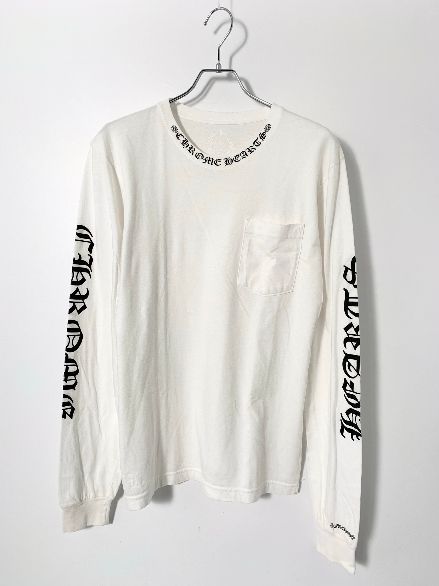 Chrome Hearts Neck Logo Pocket L/S Tee "White"