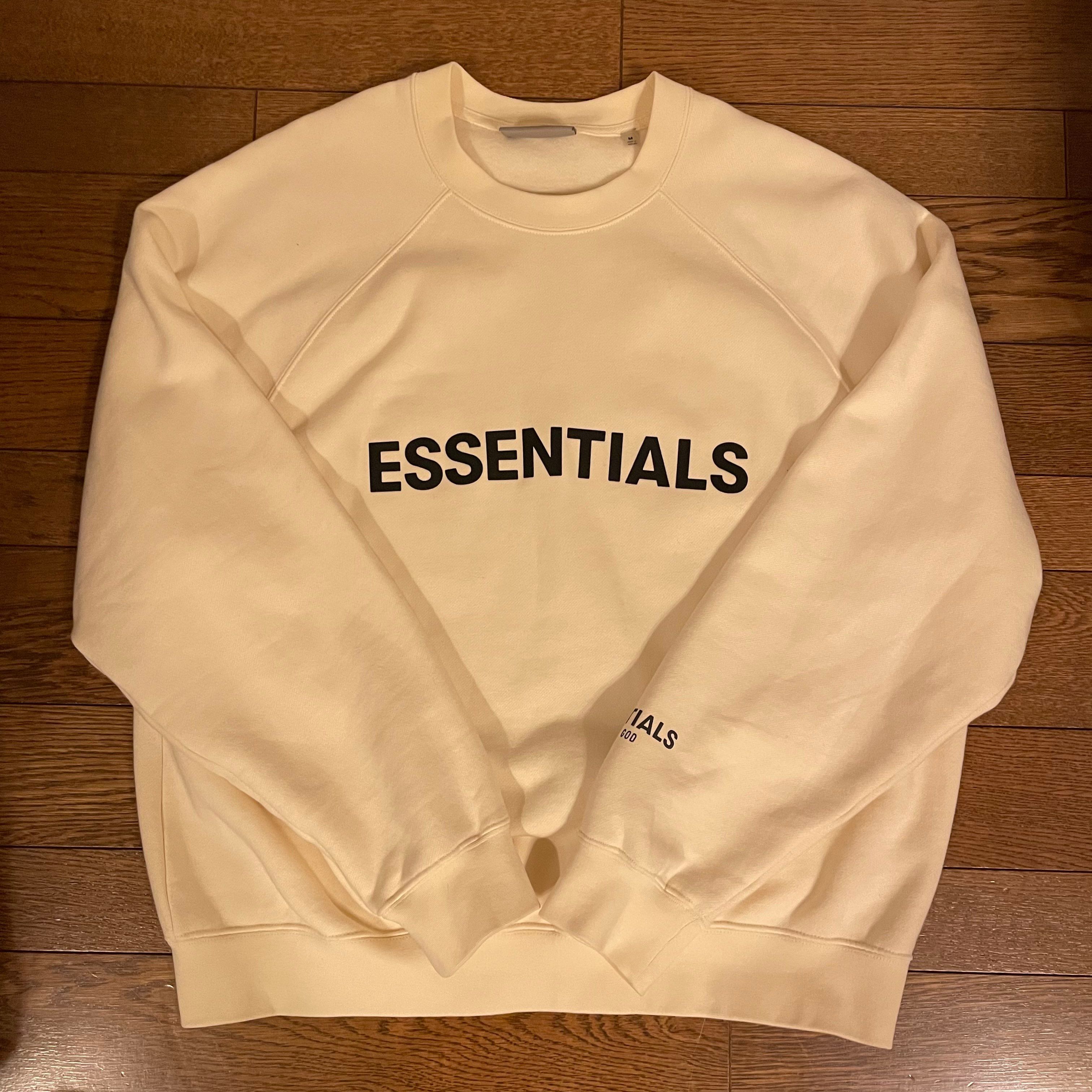 FEAR OF GOD ESSENTIALS 3D Silicon Applique Crewneck "Buttercream"