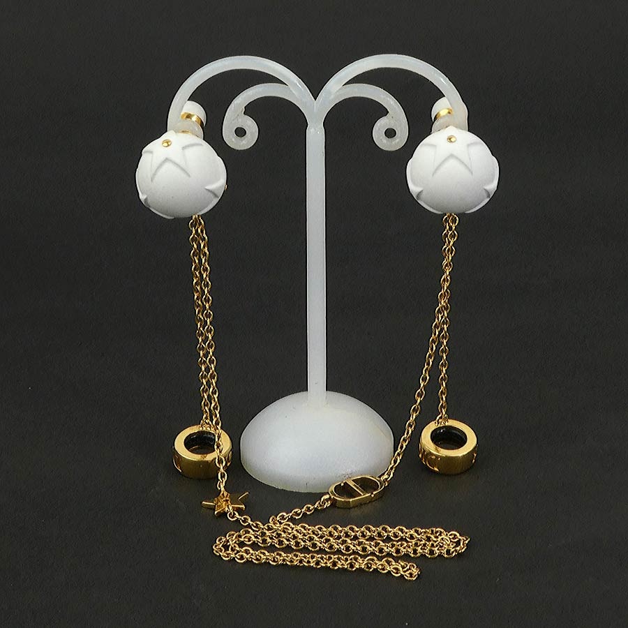 クリスチャンディオール Christian Dior ピアス AirPods Proアクセサリー トライバルピアス D-VIBE メタル ホワイト×ゴールド レディース【中古】 56165i