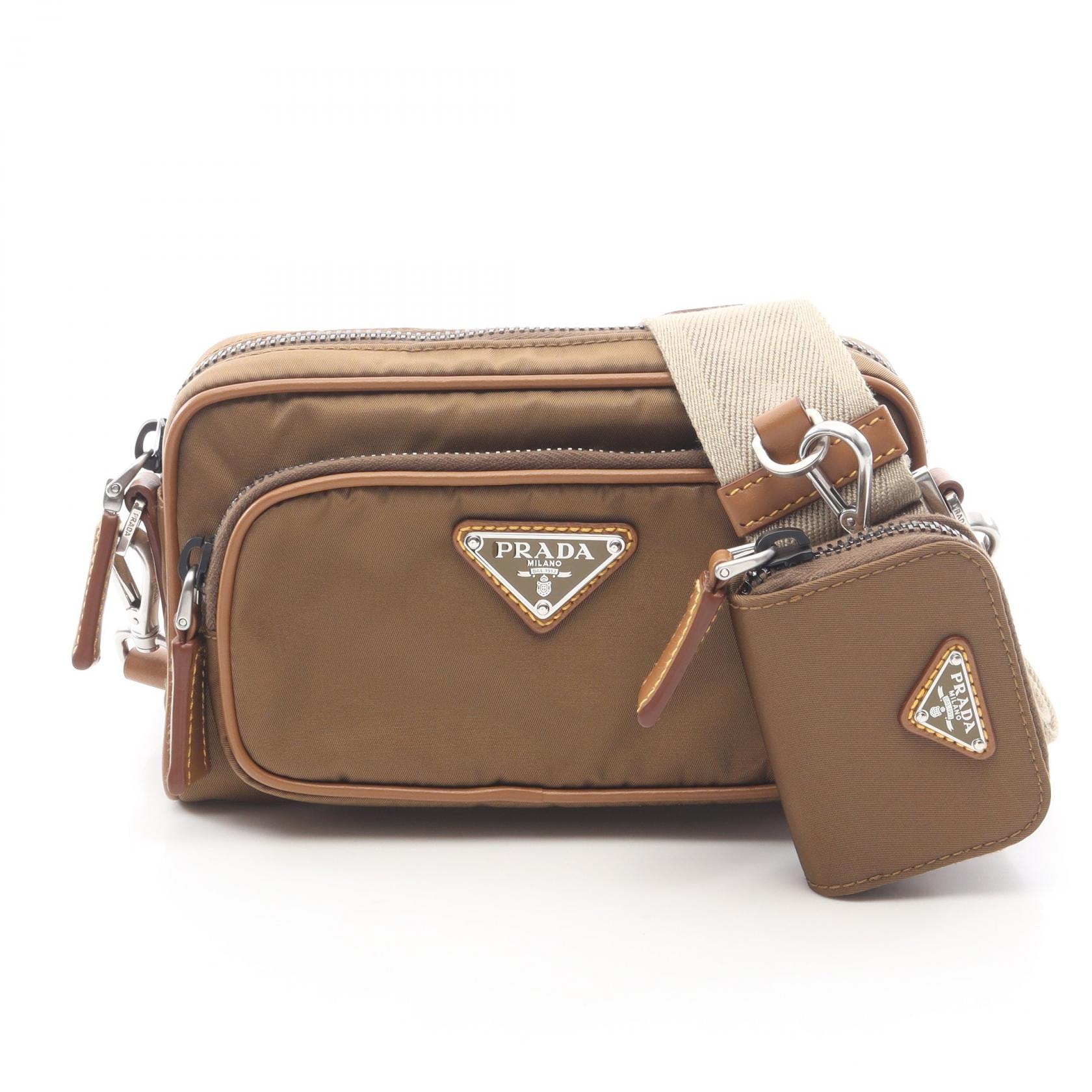 プラダ PRADA Re-Nylon ショルダーバッグ バッグ ナイロン レザー レディース ブラウン系 2VH172 【中古】