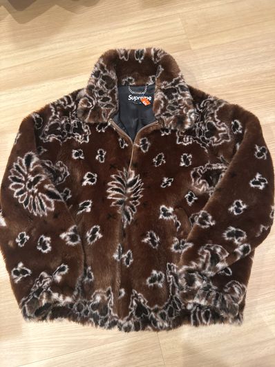 Supreme Bandana Faux Fur Bomber Jacket "Brown"