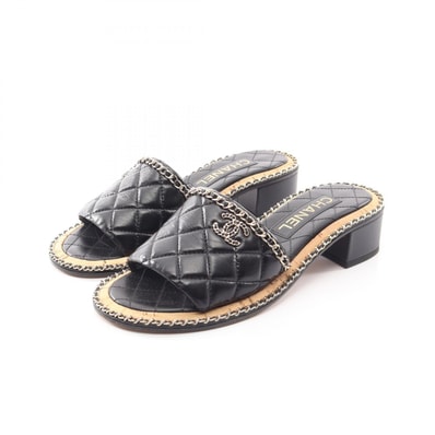 シャネル CHANEL マトラッセ ミュール 靴 レザー レディース ブラック系 G45671 【中古】