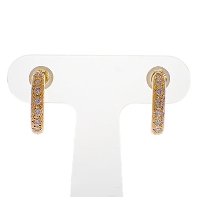 デザインジュエリー フープ ピアス K18 ダイヤモンド【中古】【Aランク】