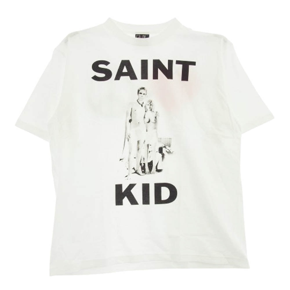 SAINT MICHAEL セントマイケル Tシャツ 23AW SM-A23-0000-C31 The Kid Laroi SS TEE ザキッドラロイ プリント 半袖 Tシャツ ホワイト系 L【新古品】【未使用】【中古】
