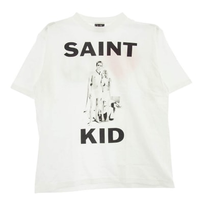 SAINT MICHAEL セントマイケル Tシャツ 23AW SM-A23-0000-C31 The Kid Laroi SS TEE ザキッドラロイ プリント 半袖 Tシャツ ホワイト系 L【新古品】【未使用】【中古】