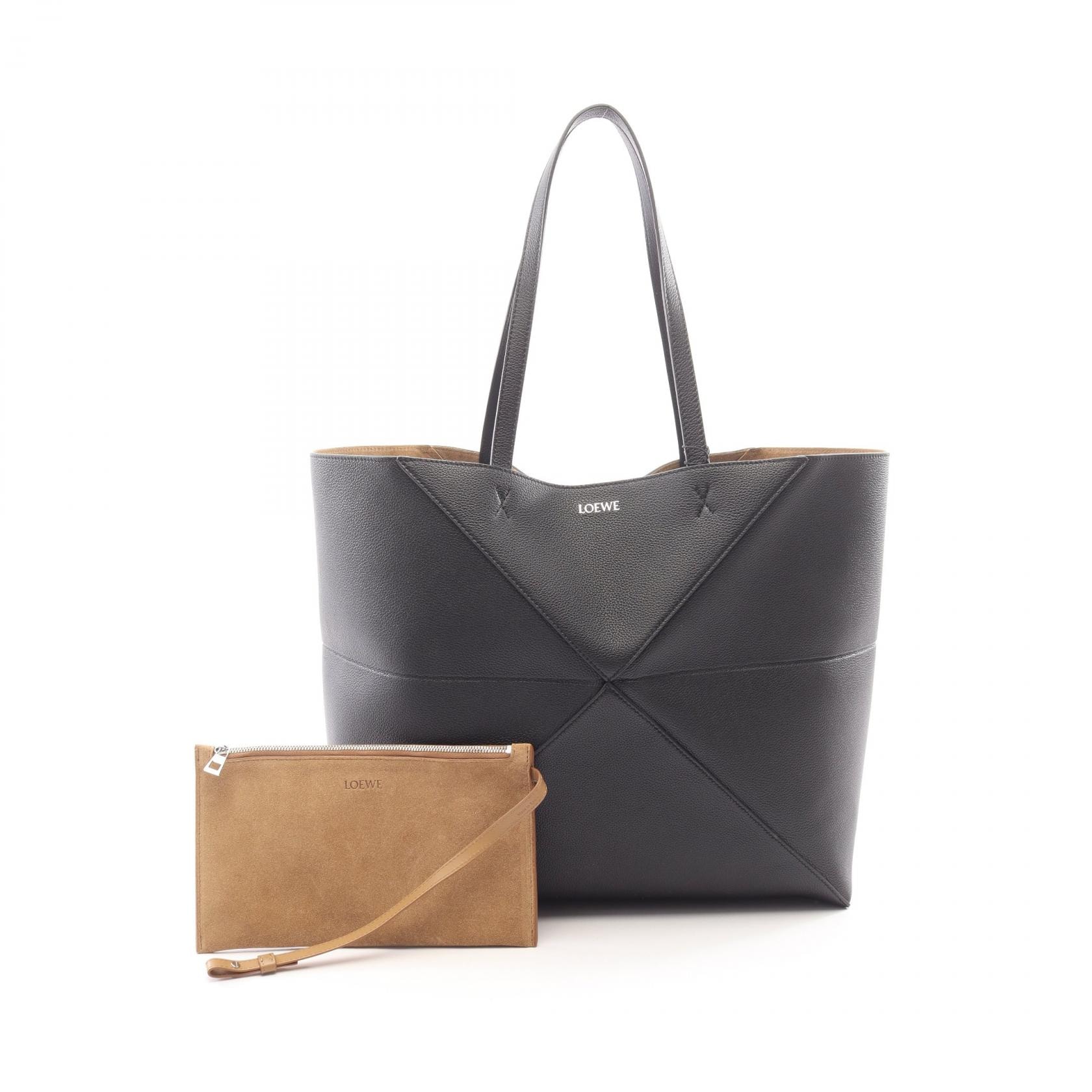 ロエベ LOEWE パズルフォルド トート ホリゾンタル ラージ トートバッグ バッグ レザー レディース ブラック系 A779PTWX01 【新品】