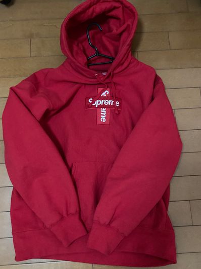 Supreme Cross Box Logo Hooded Sweatshirt "Red"