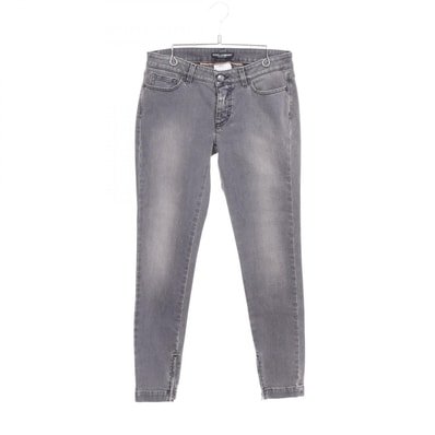 ドルチェアンドガッバーナ DOLCE & GABBANA 裾ジップ デニムパンツ 衣料品 ボトムス コットン レディース グレー系 【中古】