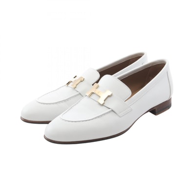 エルメス HERMES パリ ローファー 靴 レザー ホワイト レディース ホワイト系 【中古】