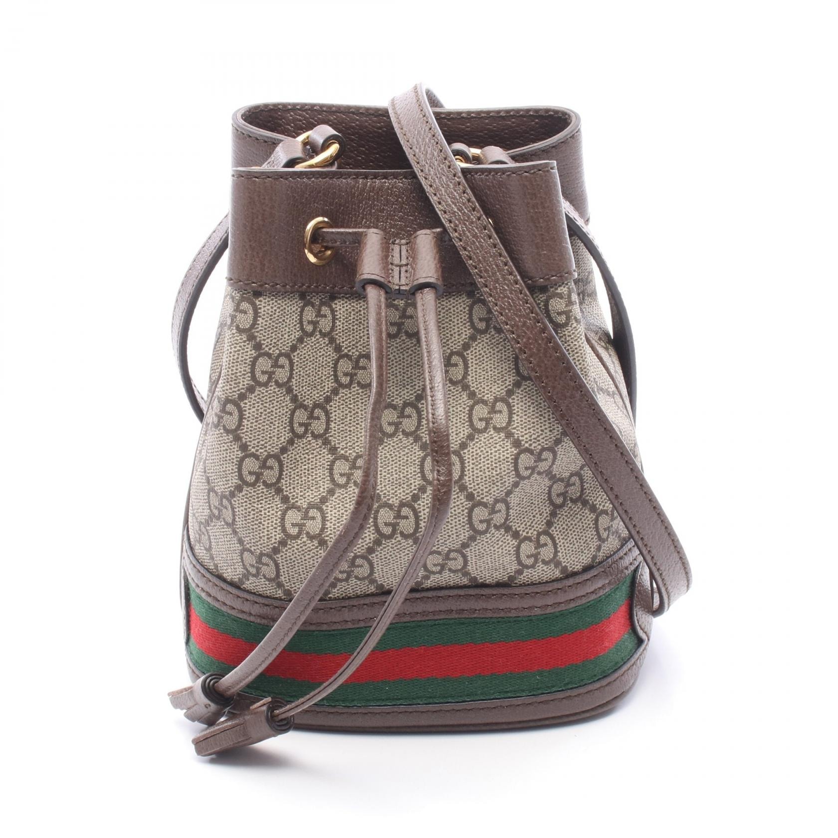 グッチ GUCCI オフィディア ミニ バケットバッグ GGスプリーム ショルダーバッグ バッグ PVCコーティングキャンバス レザー レディース ベージュ系 / ブラウン系 55062096I3B8745 【新品】