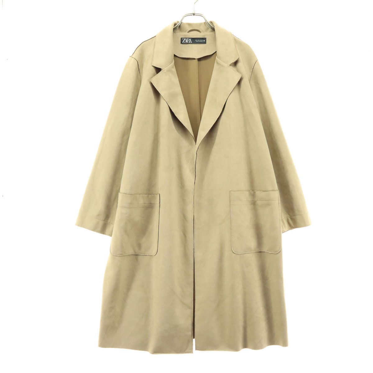美品 ZARA ザラ 長袖 ショップ コート L ベージュ
