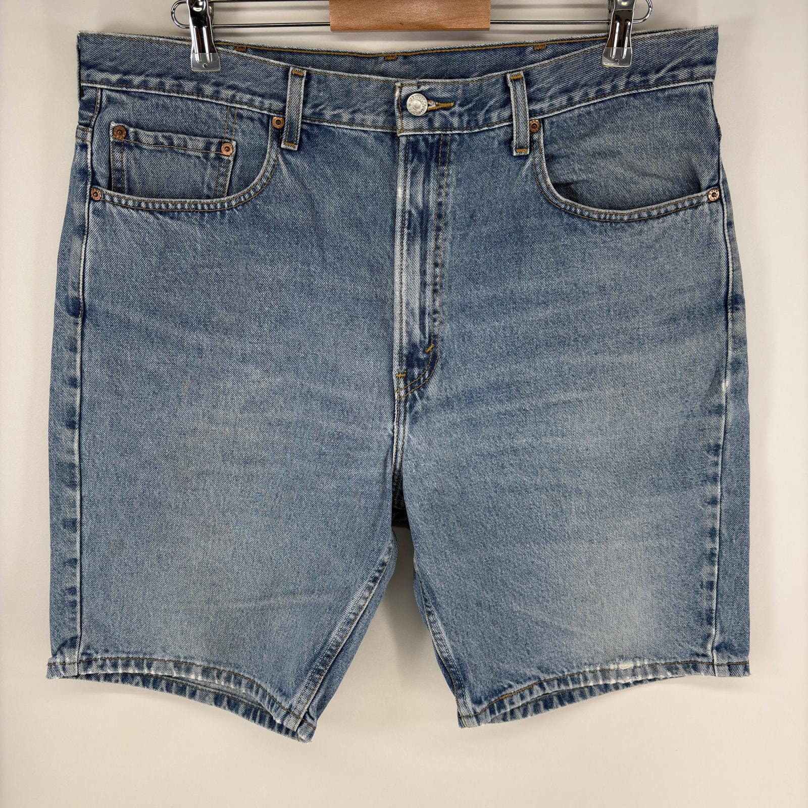 古着 リーバイス Levi's パンツ 5ポケット ジッパーフライ 半ズボン 505 ジーンズ ジーパン ショーツ w38  ブルー系 メンズ