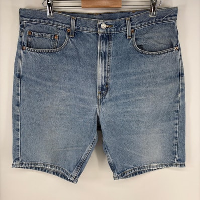 古着 リーバイス Levi's パンツ 5ポケット ジッパーフライ 半ズボン 505 ジーンズ ジーパン ショーツ w38 ブルー系 メンズ