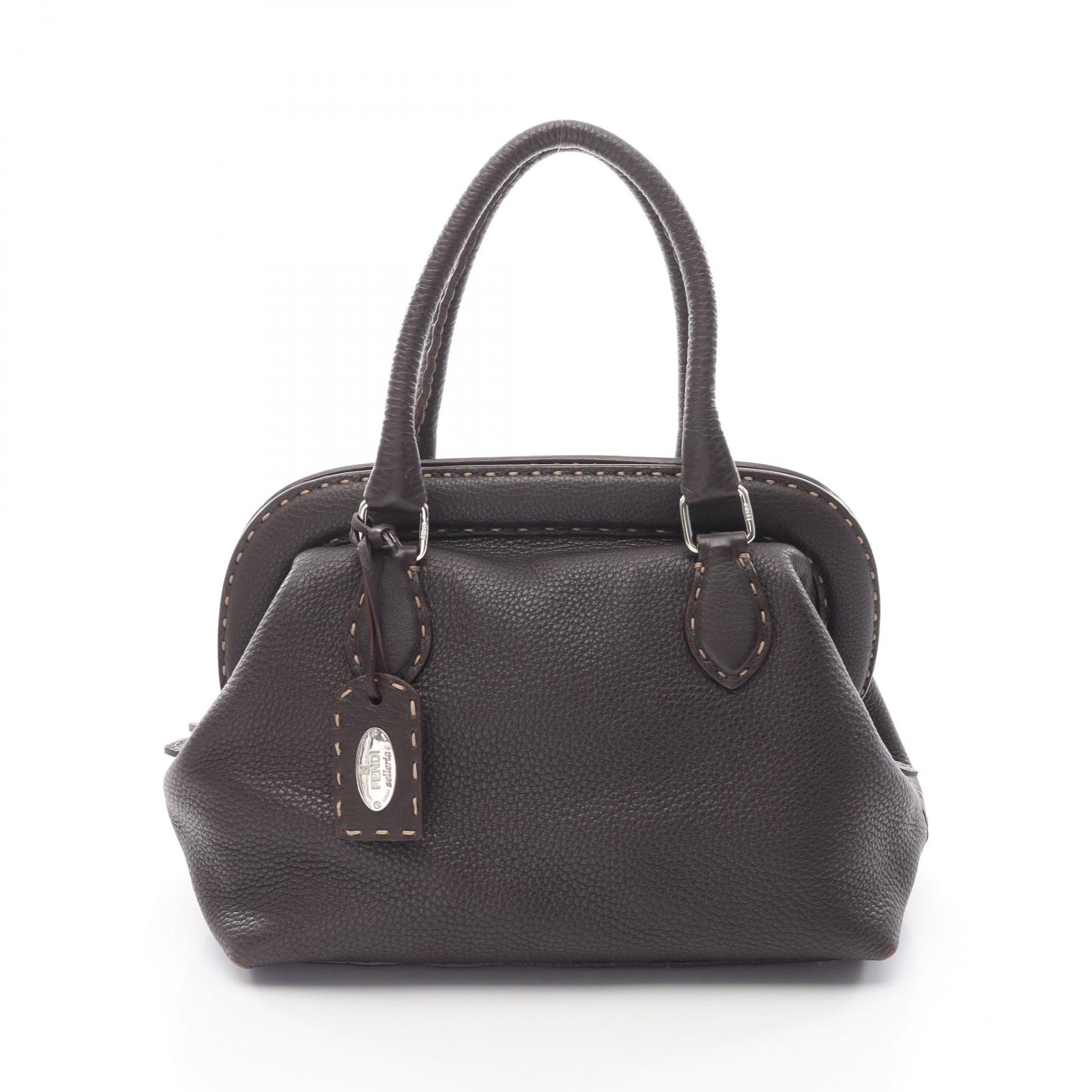 フェンディ FENDI セレリア ハンドバッグ バッグ レザー レディース ブラウン系 【中古】