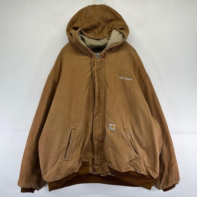 古着 カーハート Carhartt USA製 ジャケット パーカー ワーク フルジップ アクティブジャケット 大きいサイズ 3XL ブラウン系 メンズ