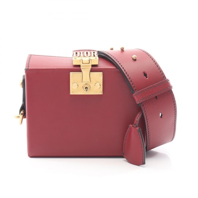 ディオール Dior アディクト スモール ボックス ショルダーバッグ バッグ レザー レディース レッド系 【中古】