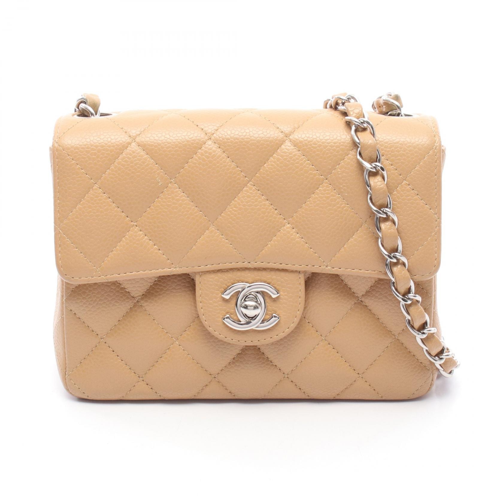 シャネル CHANEL ミニマトラッセ ショルダーバッグ バッグ キャビアスキン(グレインドカーフ) レディース ベージュ系 【中古】