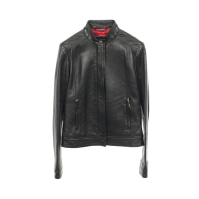 グッチ GUCCI シングル ライダースジャケット 衣料品 アウター レザー レディース ブラック系 【中古】