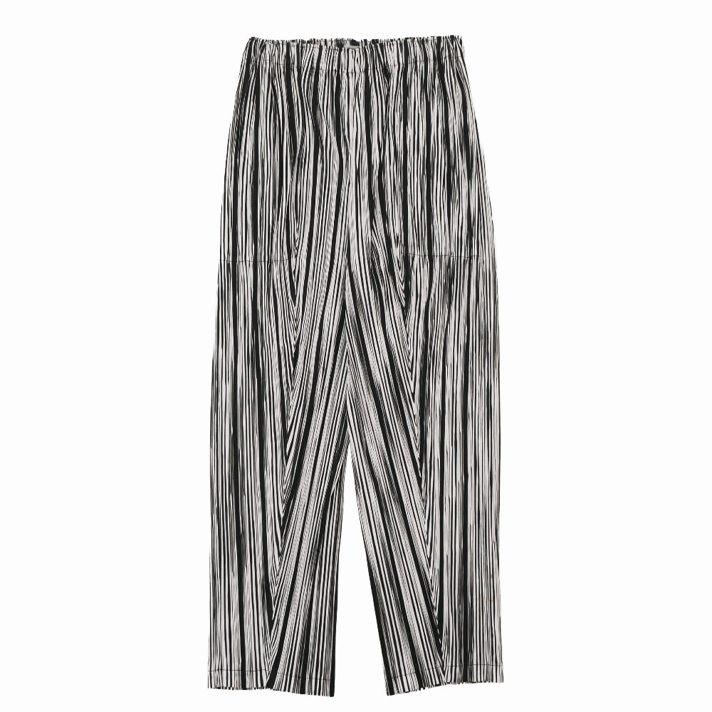 ISSEY MIYAKE イッセイミヤケ パンツ サイズ1 プリーツ ゼブラストライプ テーパード ブランド古着【中古】20260916/RB0986