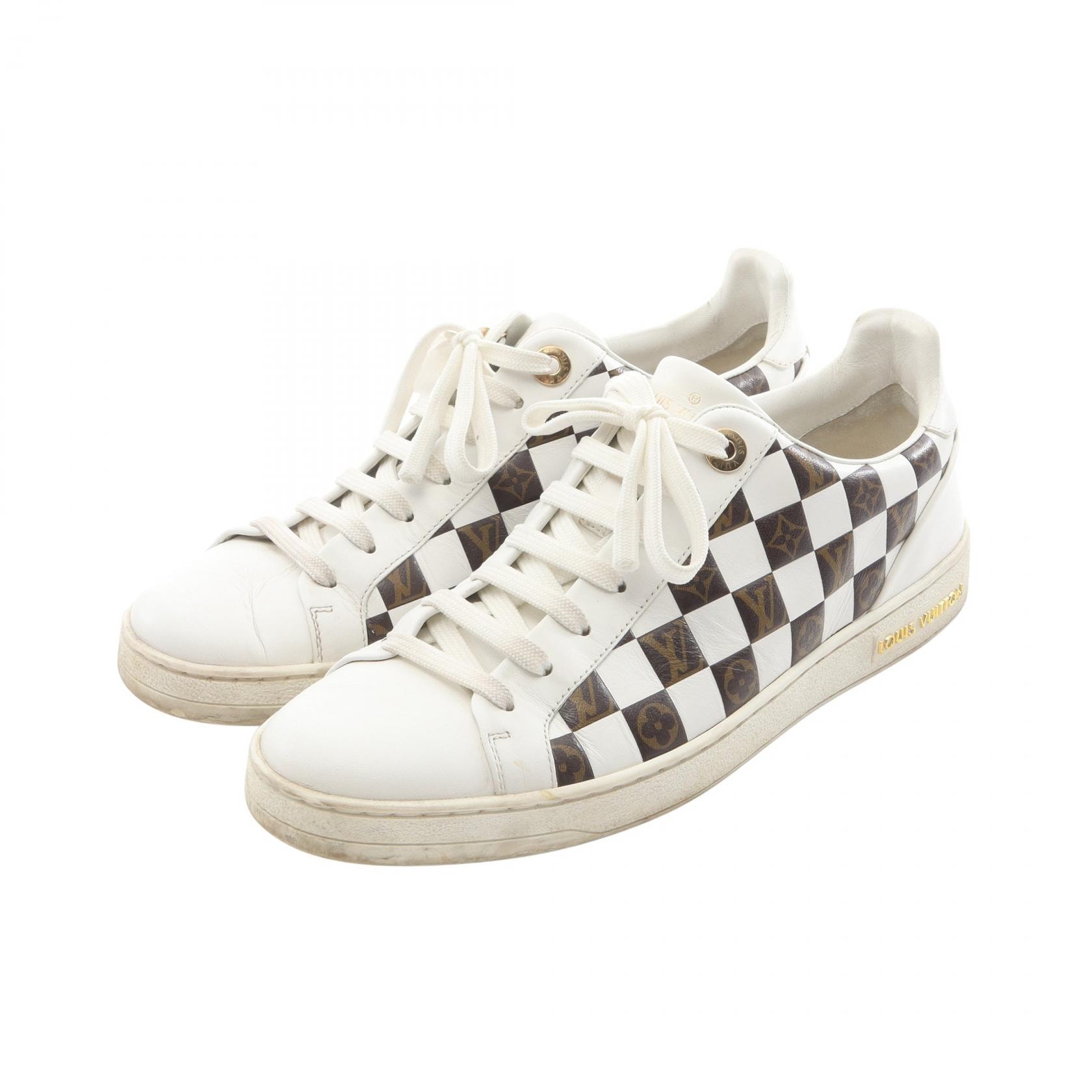 ルイ・ヴィトン LOUIS VUITTON フロントローライン ダミエ モノグラム スニーカー 靴 レザー レディース ホワイト系 / ブラウン系 1A678V 【中古】