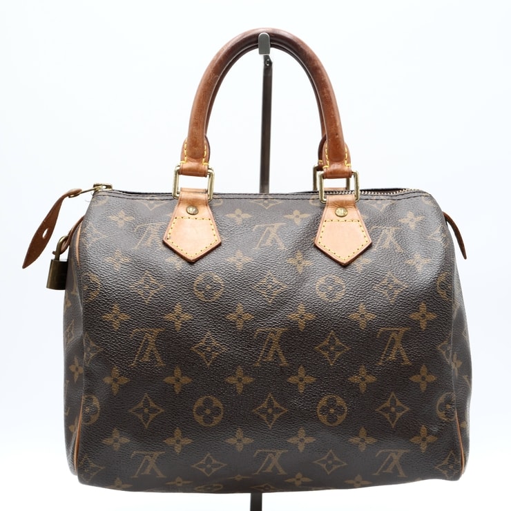 LOUIS VUITTON(ルイ・ヴィトン)モノグラム スピーディ25 ヴィンテージ ハンドバッグ ミニボストンバッグ ブラウン PVCキャンバス ヌメ革 ゴールド金具 レディース M41528【中古】